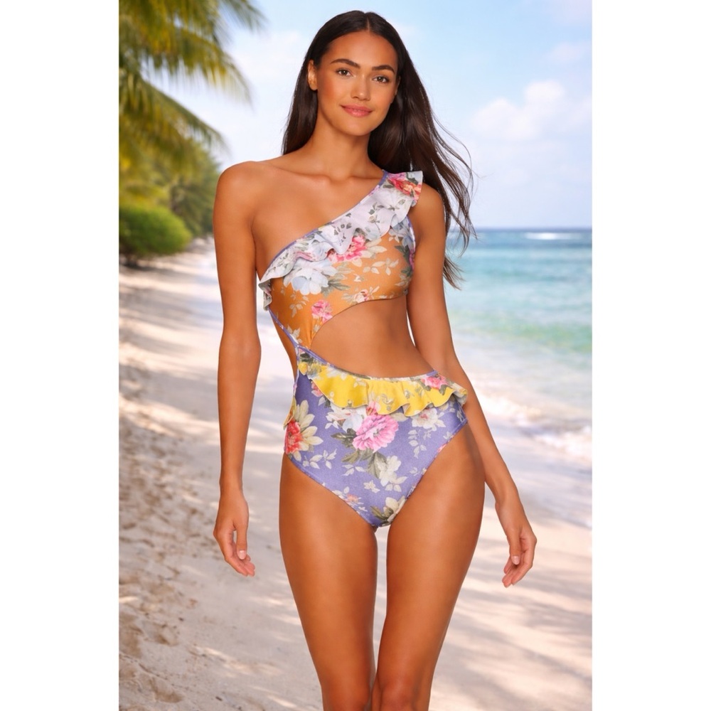 ZIMMERMANN Frill Cut Out Swimsuit